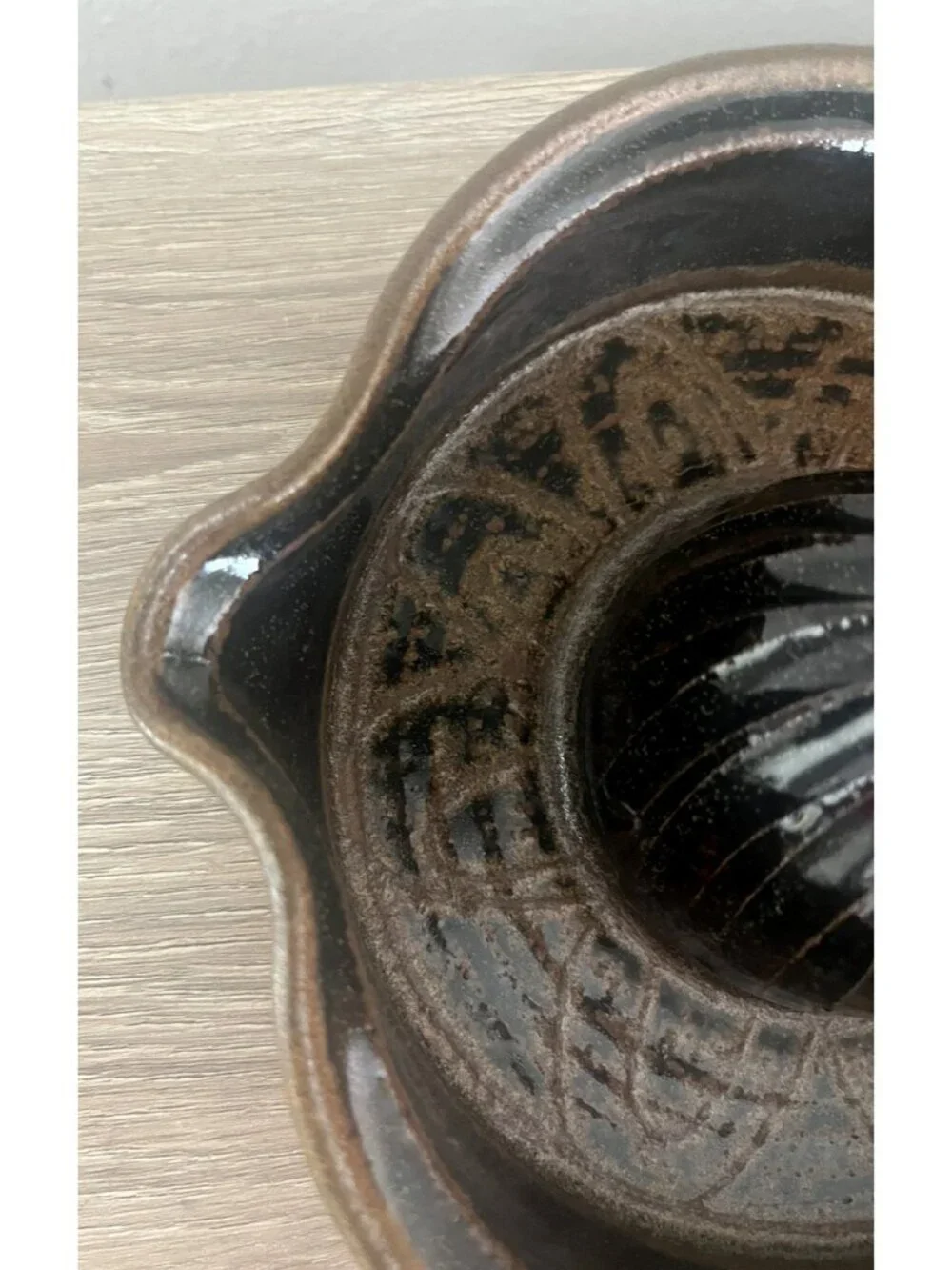Handmade Studio Art Pottery Citrus Juicer Reamer Stoneware Brown Folk Art